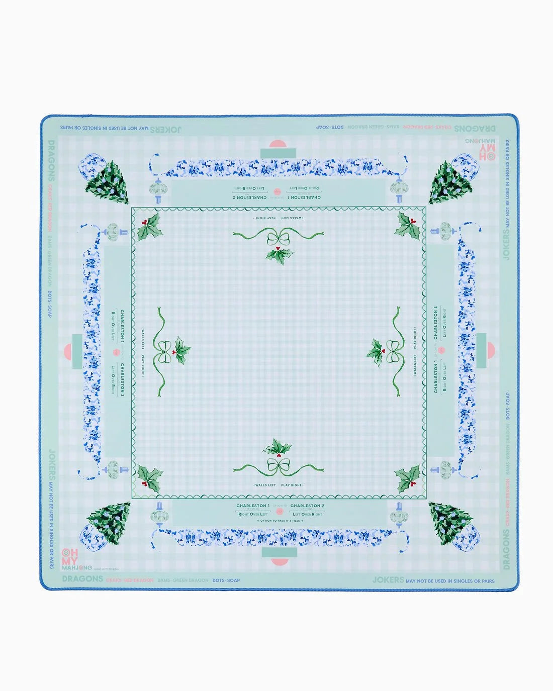 holly jolly mahjong mat in tube