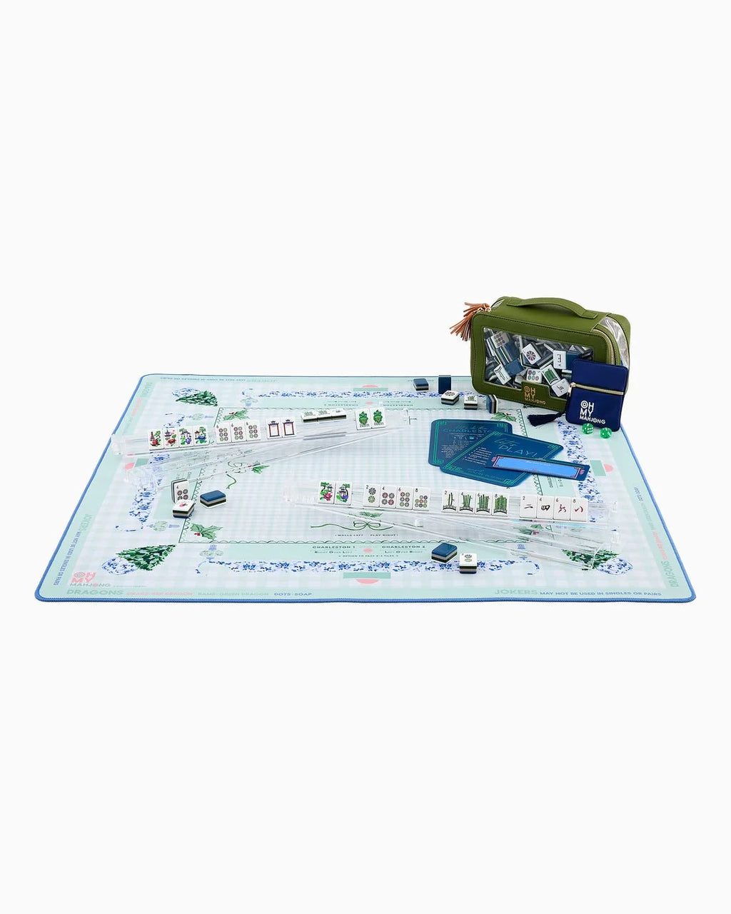 holly jolly mahjong mat in tube
