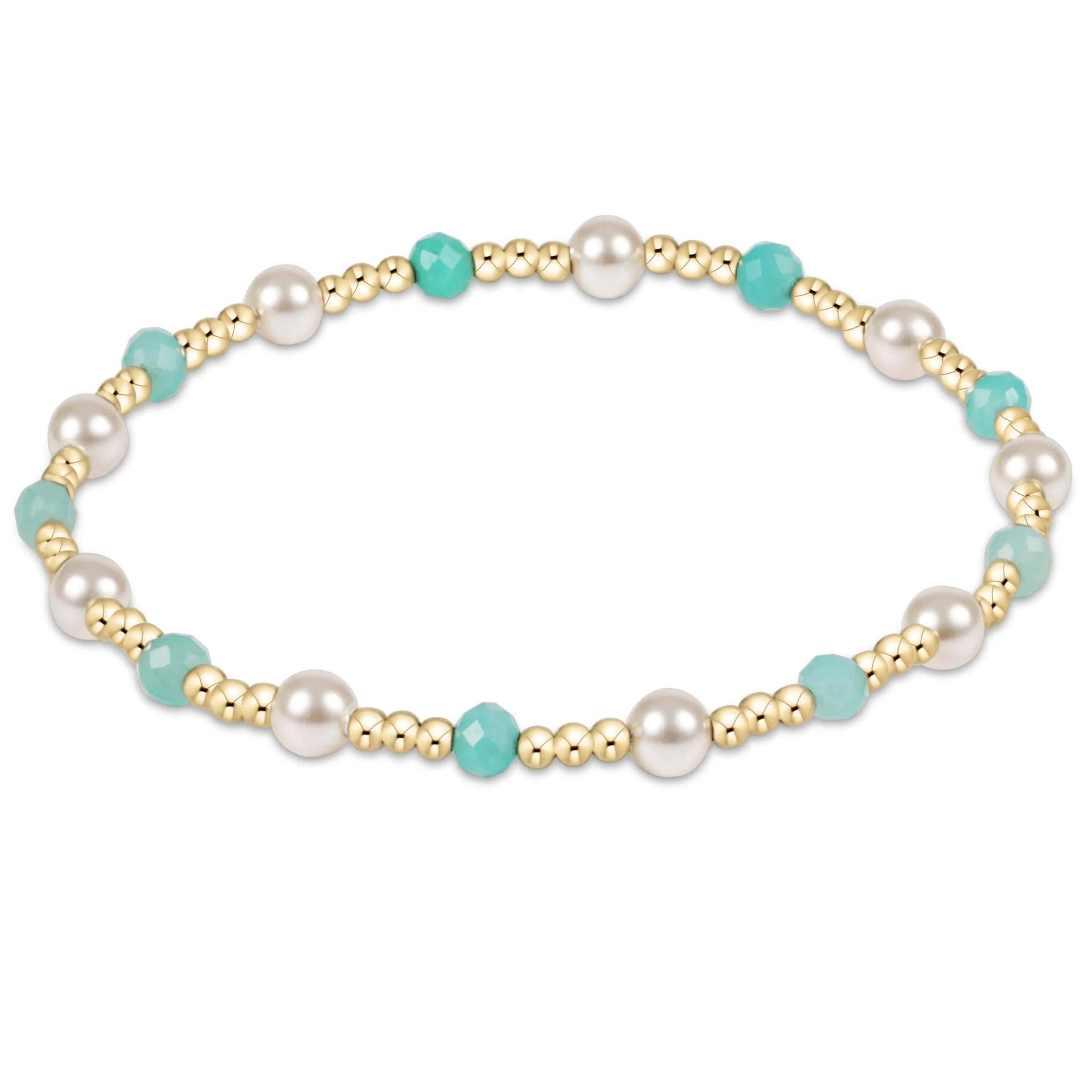 pearl sincerity 4mm gemstone bracelet - amazonite