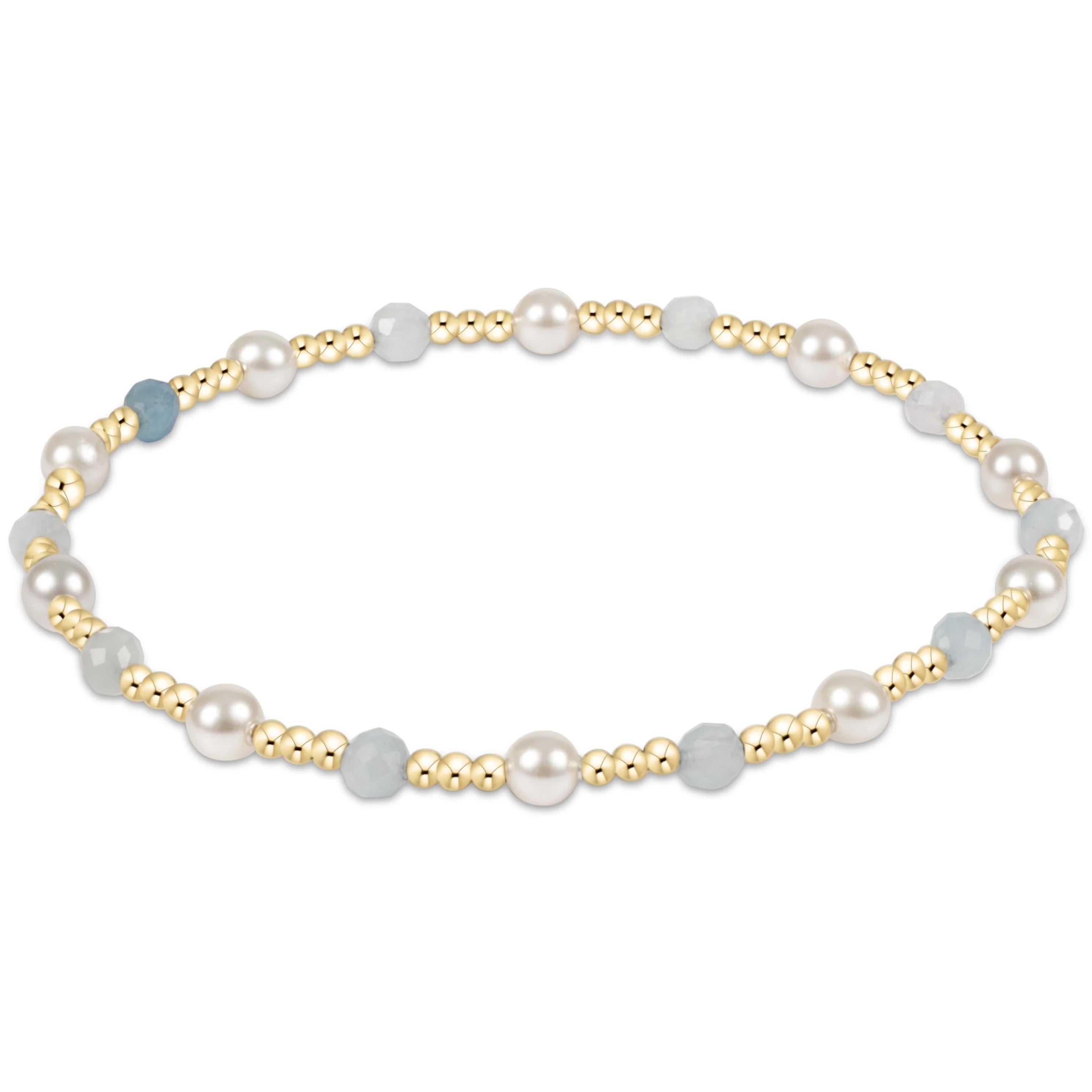 pearl sincerity 4mm gemstone bracelet - aquamarine