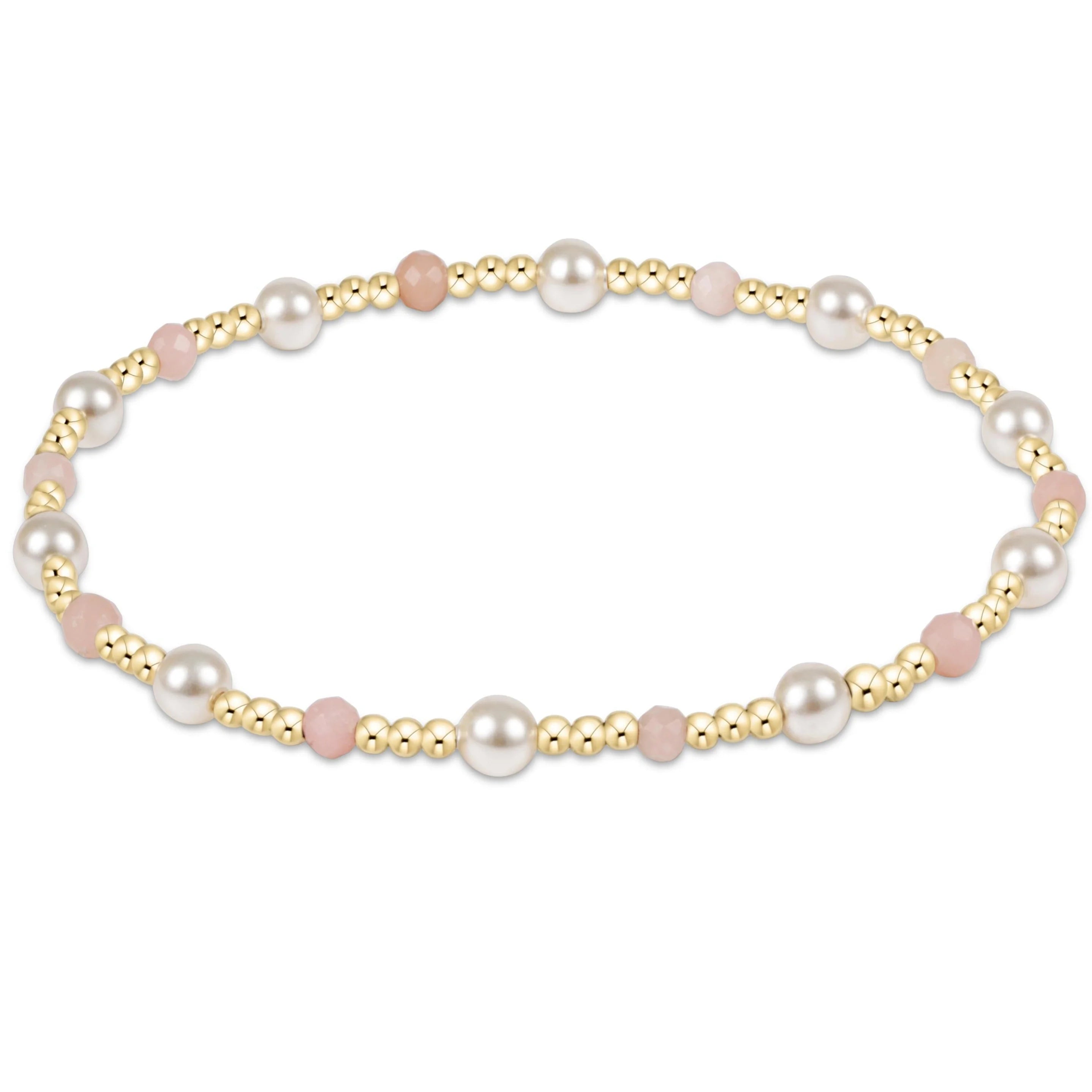 pearl sincerity 4mm gemstone bracelet - pink opal