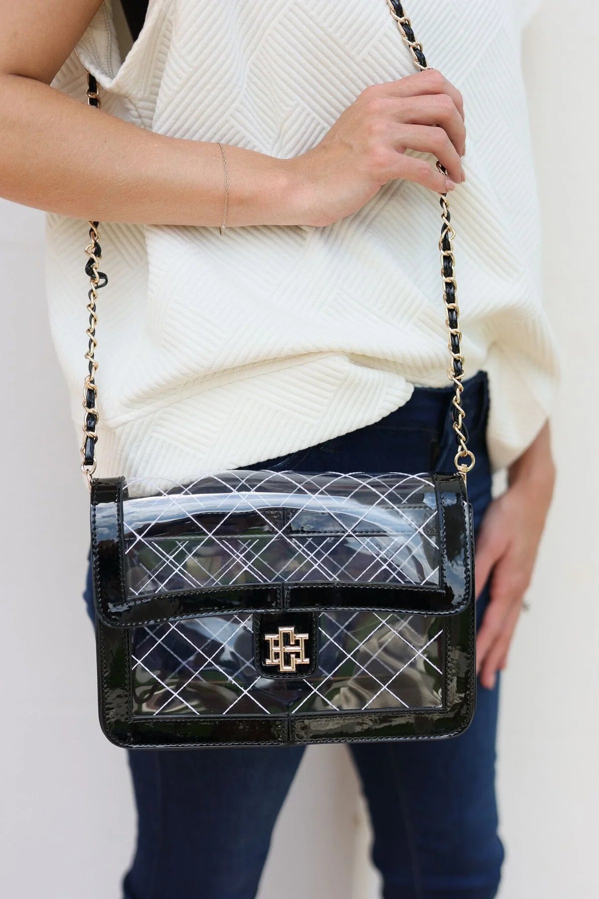 Clear quilted bag shop