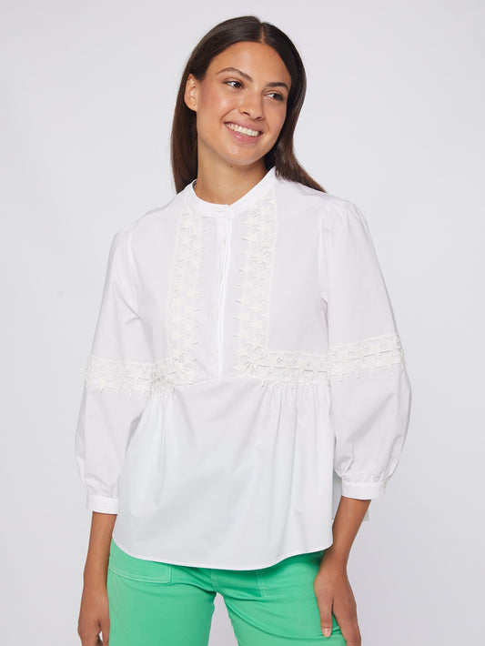 jolie white poplin blouse