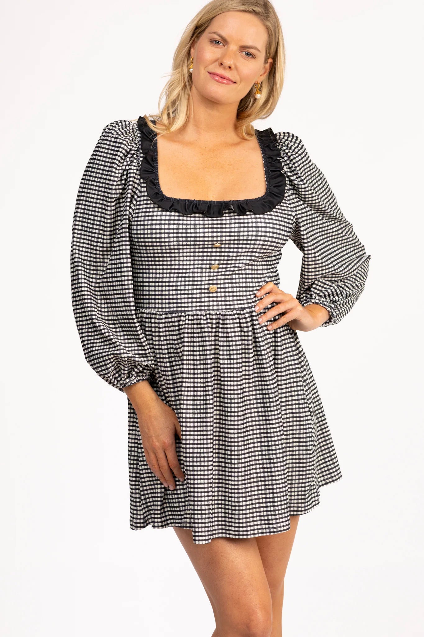 beatrice dress french gingham