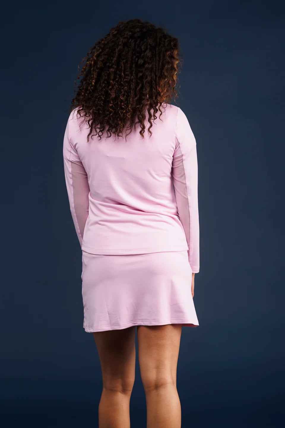 ava 1/4 zip ruffle pullover orchid
