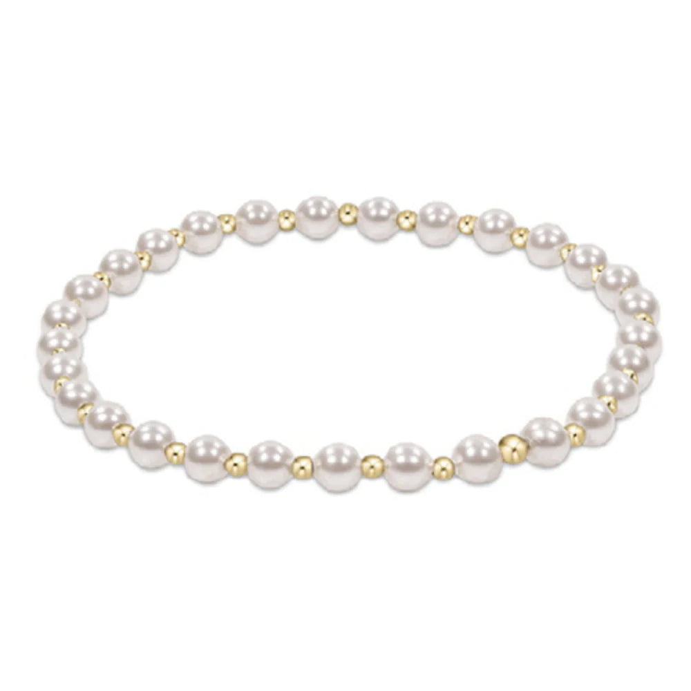 classic grateful pattern 4mm bracelet pearl