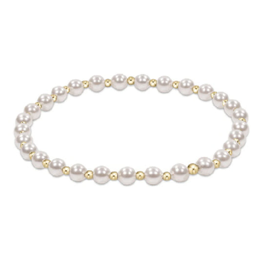 classic grateful pattern 4mm bracelet pearl