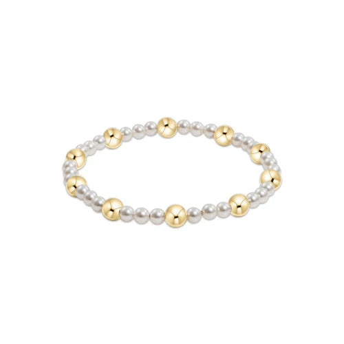 pearl sincerity pattern 4mm bead bracelet 6mm gold