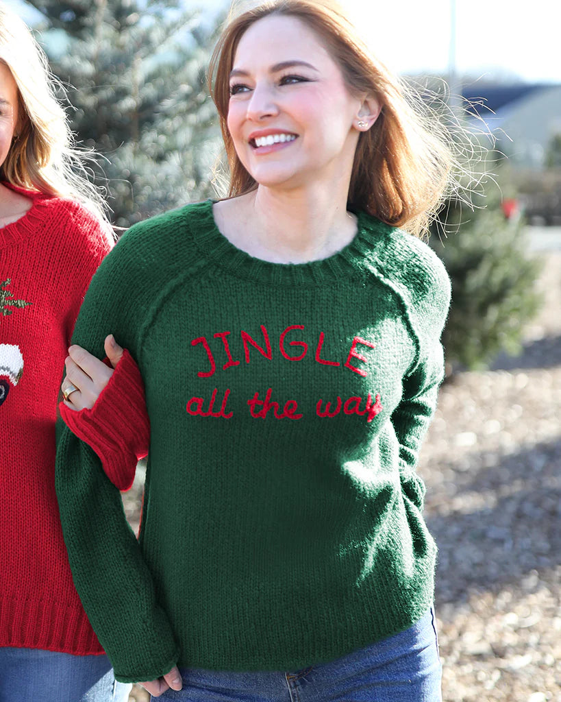 jingle raglan crew chunky sweater