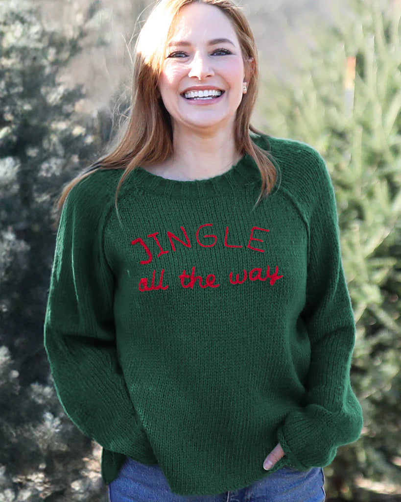 jingle raglan crew chunky sweater