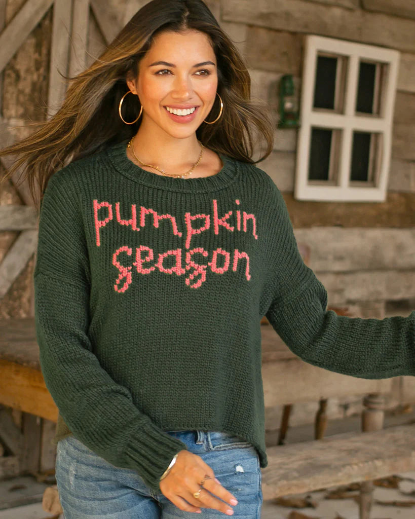 pumpkin season cropped crew sweater