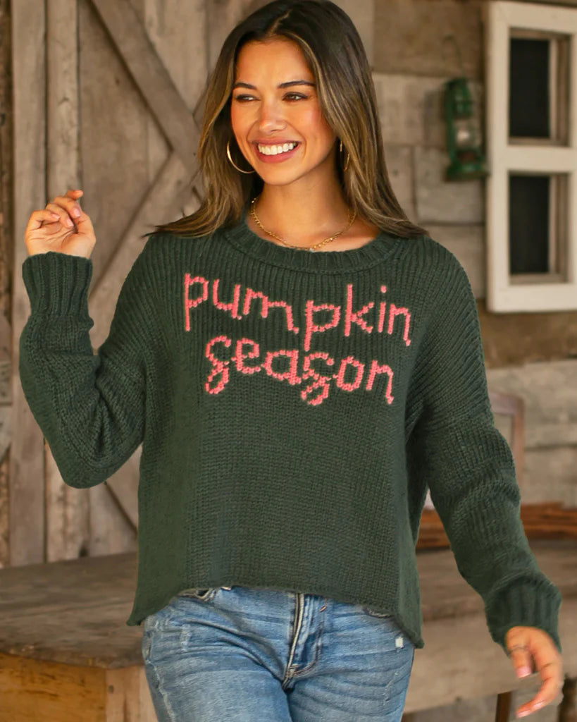 pumpkin season cropped crew sweater