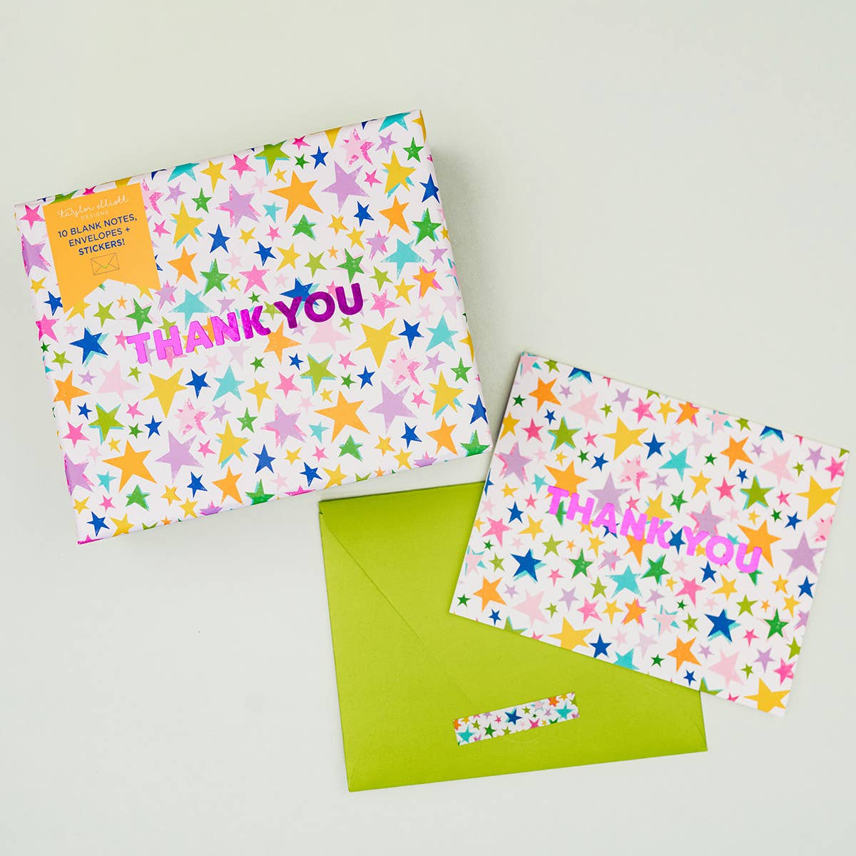 stars thank you boxed note cards