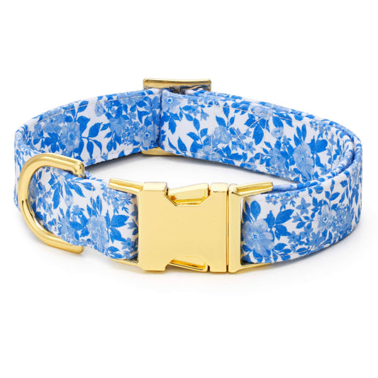 blue roses spring dog collar