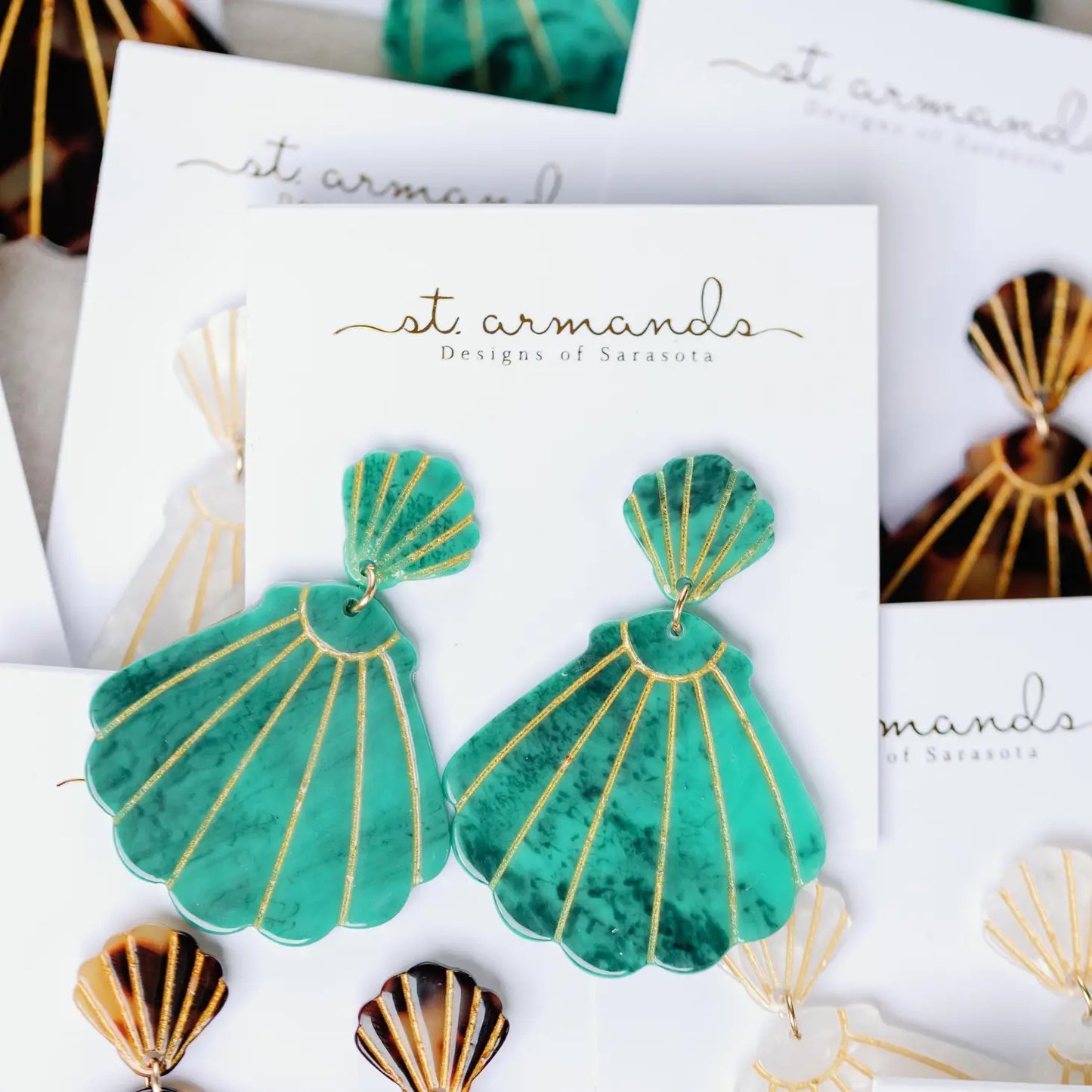 turquoise shell earrings