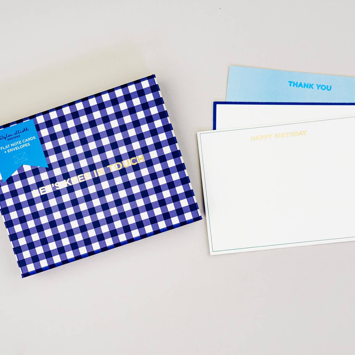 gingham/stars boxed note cards