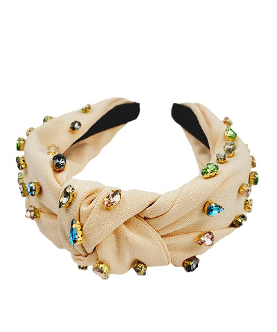 multicolor jewel knotted headband