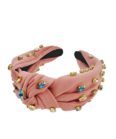 multicolor jewel knotted headband