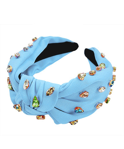 multicolor jewel knotted headband