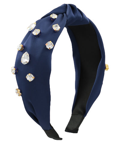 knotted jewel satin headband