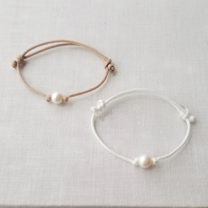 freshwater pearl cord bracelet