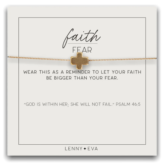 faith over fear cross necklace