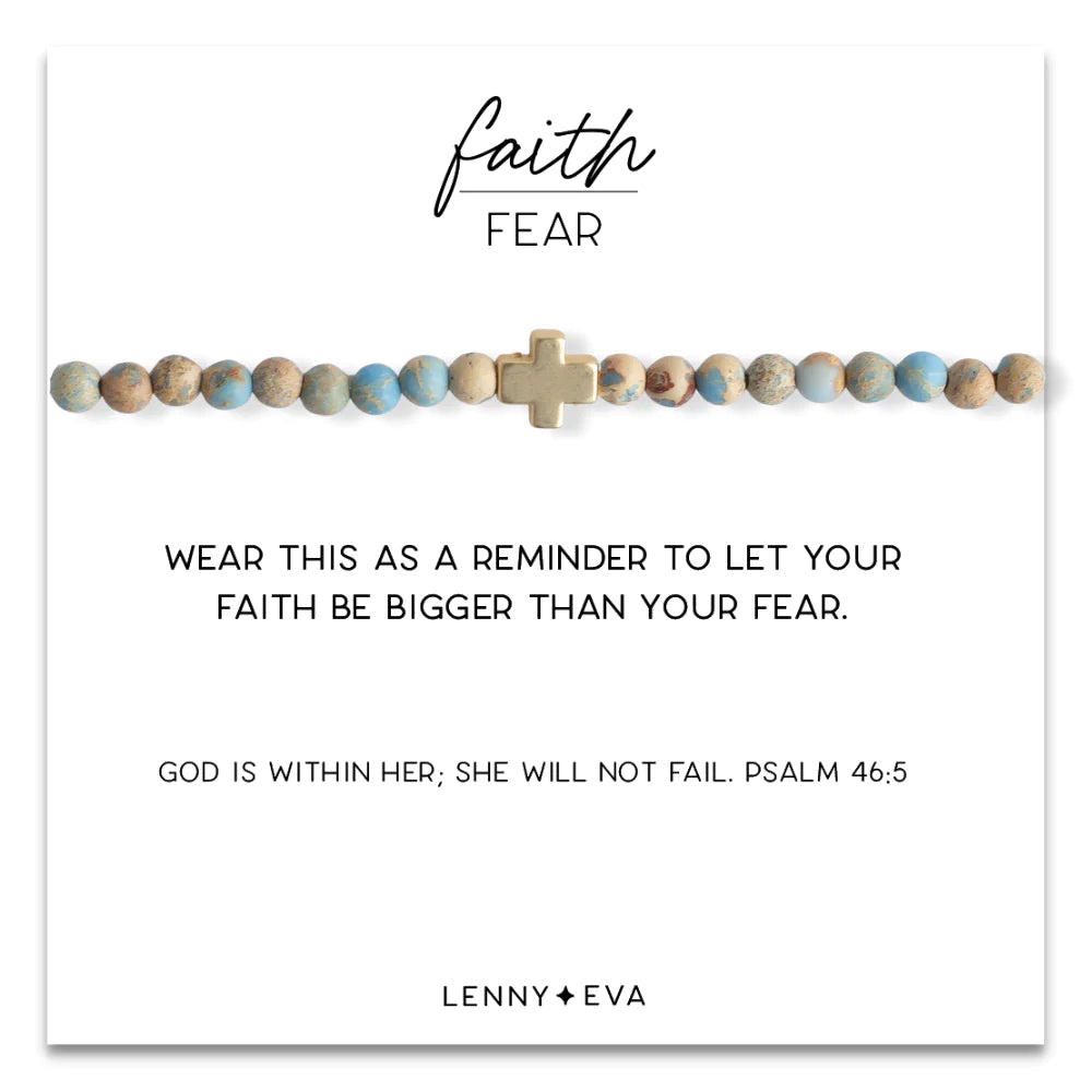 faith over fear cross bracelet