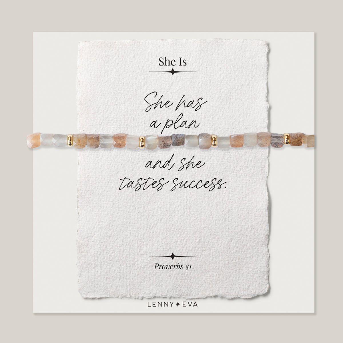 She Is Bracelet-"She has a plan and she tastes success"-Sunstone