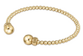 classic gold 3mm bead cuff - gold