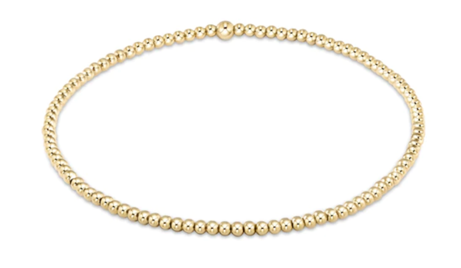 classic gold 2mm bead bracelet-extends