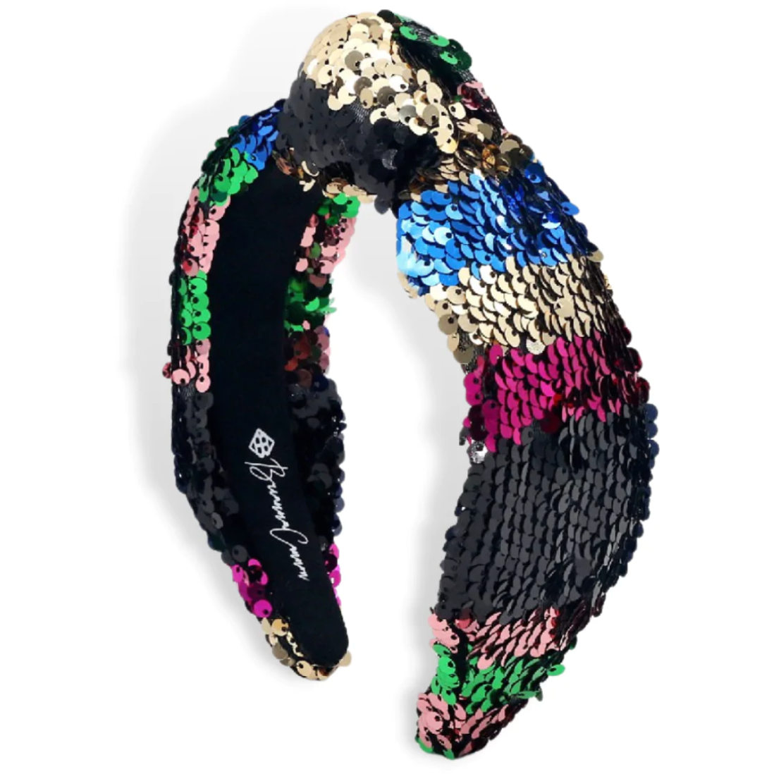 multi color rainbow sequin knotted headband