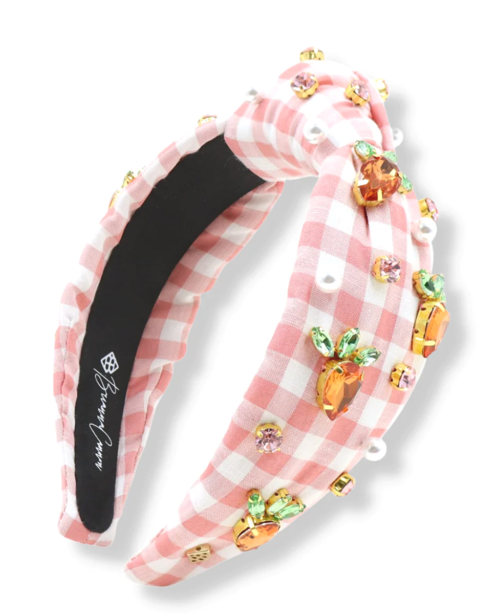 gingham headband with carrot crystals and pearls adult