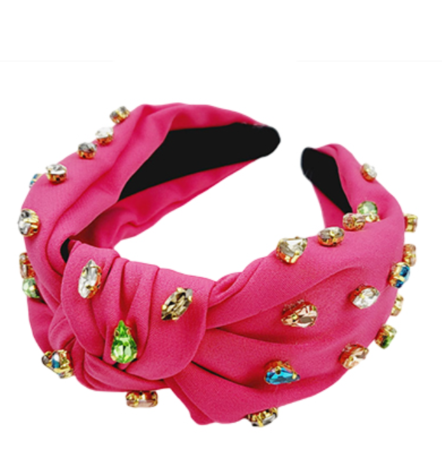 multicolor jewel knotted headband