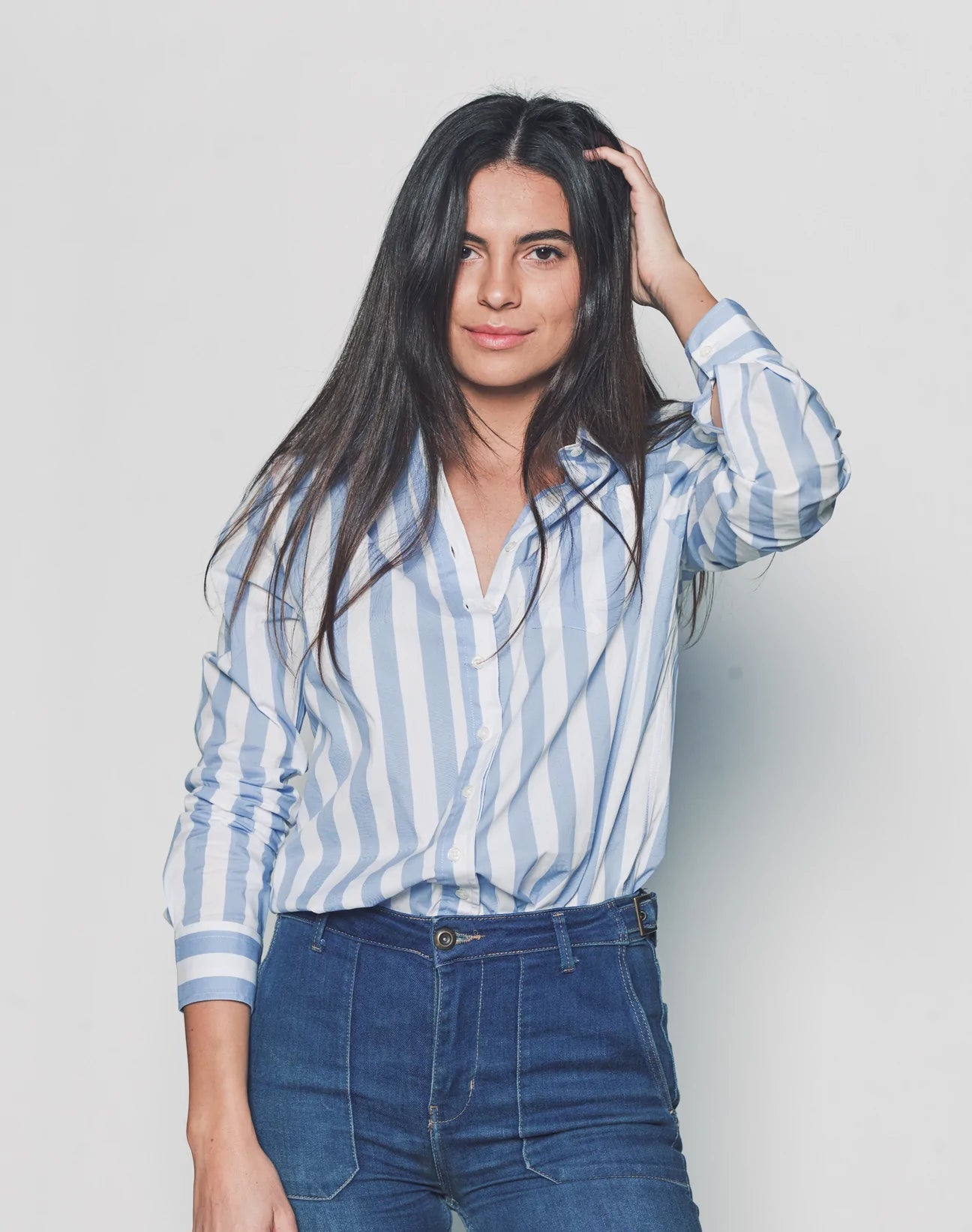 the boyfriend shirt blue stripe