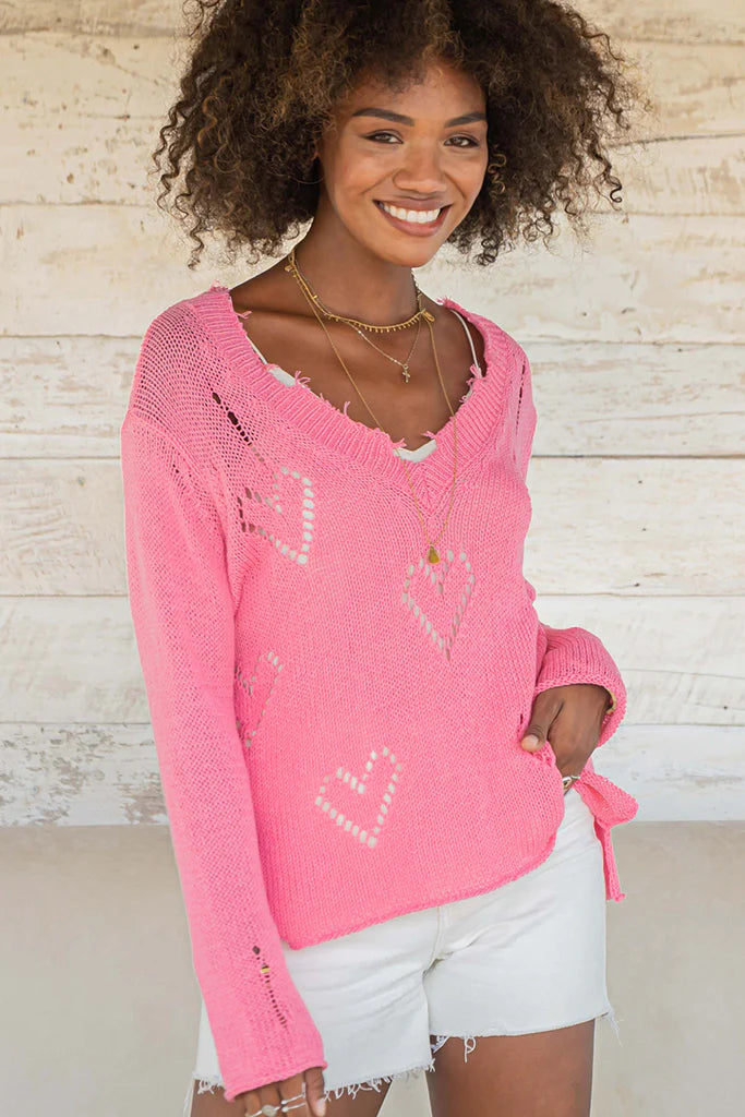 aimee distressed vneck sweater