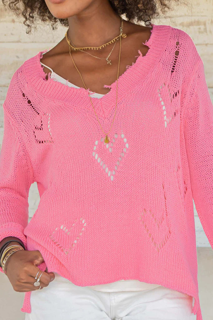 aimee distressed vneck sweater