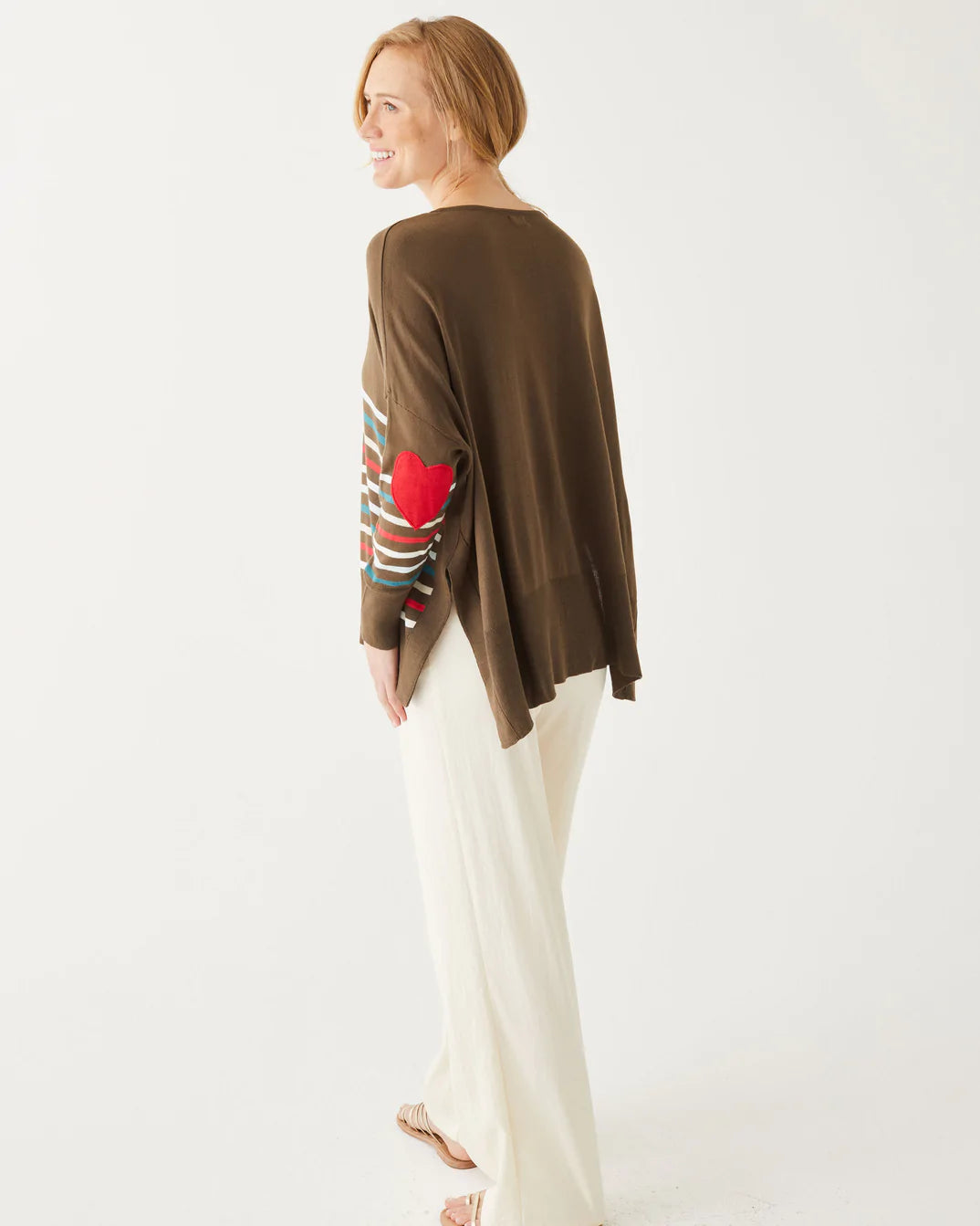 amour sweater with heart patches