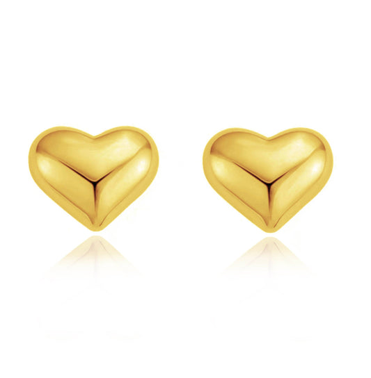 Puffy Heart Stud: Gold