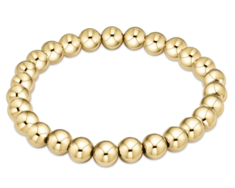 classic gold 7mm bead bracelet