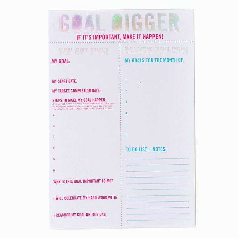 goal digger goal setting notepad